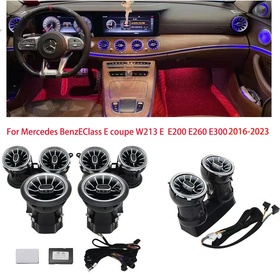 64 farieb LED vzduchové otvory 3D otáčanie pre Mercedes Benz W213 E-Class Coupe AMG E43 E53 E250 Interiérové ​​okolité svetlo
