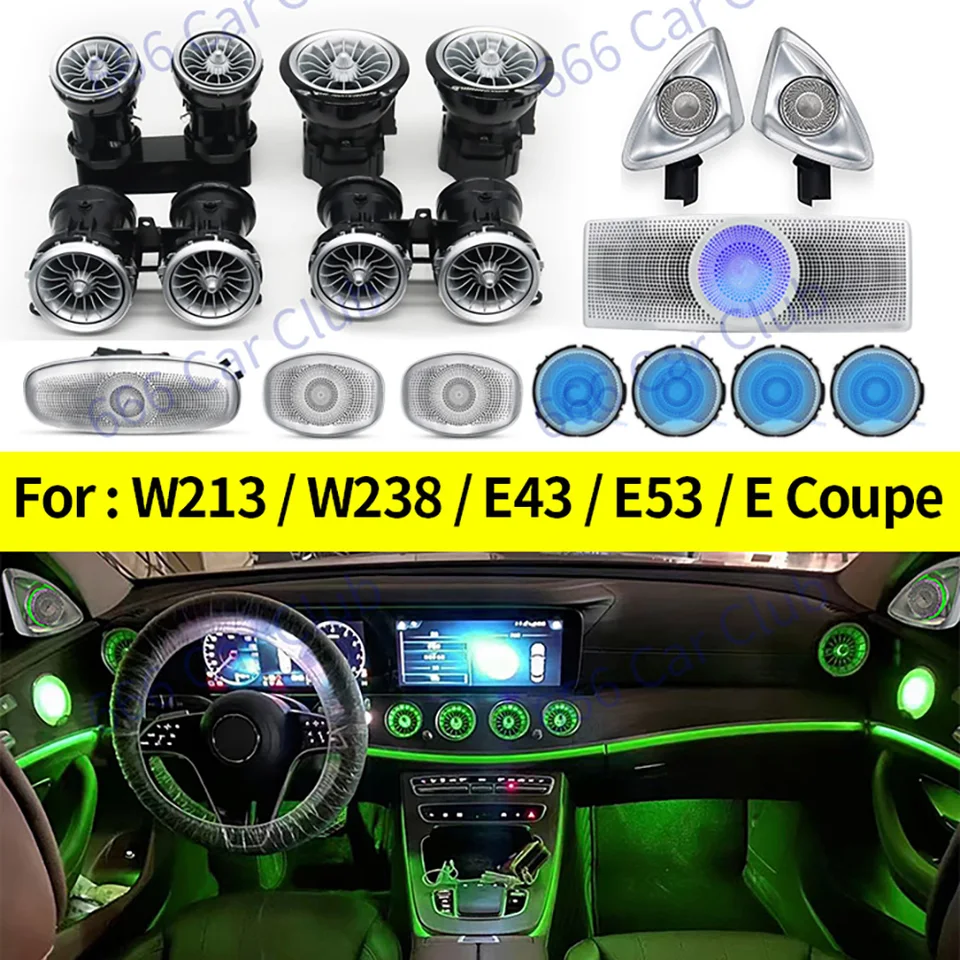 64 farieb LED vzduchové otvory 3D reproduktor pre Mercedes Benz W213 E-Class E-Coupe E43 E53 E250 Interiérová dekoratívna lampa Light Light Light Light