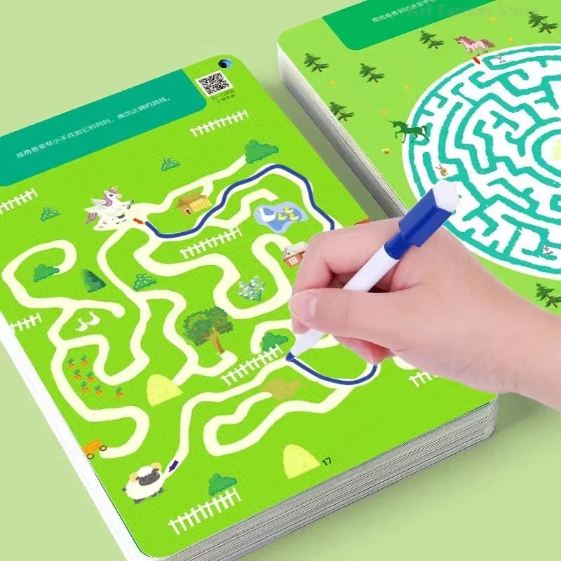 64 strán Sledovanie zošita Časťovacia prax Copybook Per Control Training Magical Montessori Cards for Kids Education Book