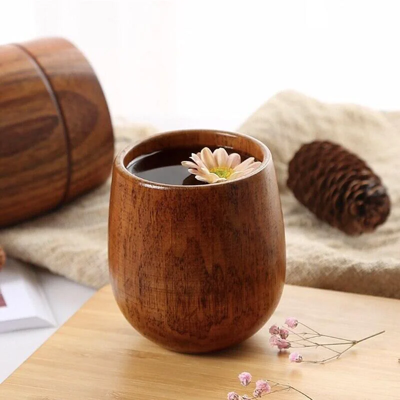 65/180/200 ml Big Belly Cup Creative Dátum Drevené ručné ručné panovky proti zapečené čajové šálky jednoduchý kávový hrnček pre domácnosť Dychware