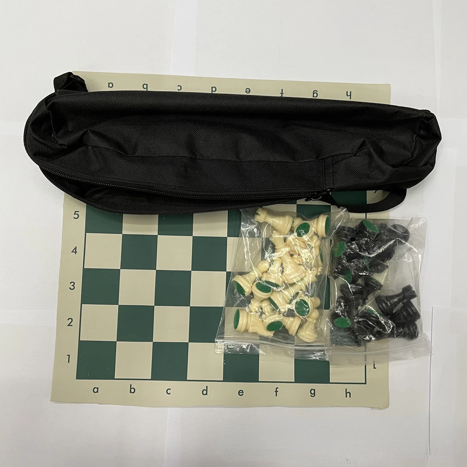 65/75/95 mm živice šachové kúsky so šachovou šachovou šachovou setou v taškovej šachovej sadi