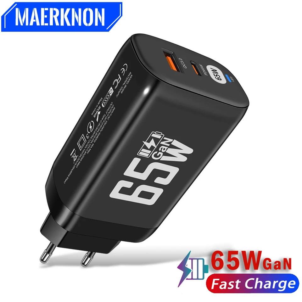 65W Gan USB Typ C Nabíjačka Rýchle nabíjanie4.0 pre MacBook laptop iPad Tablet iPhone Samsung Mobile Phone Adaptér Fast USB C nabíjačka