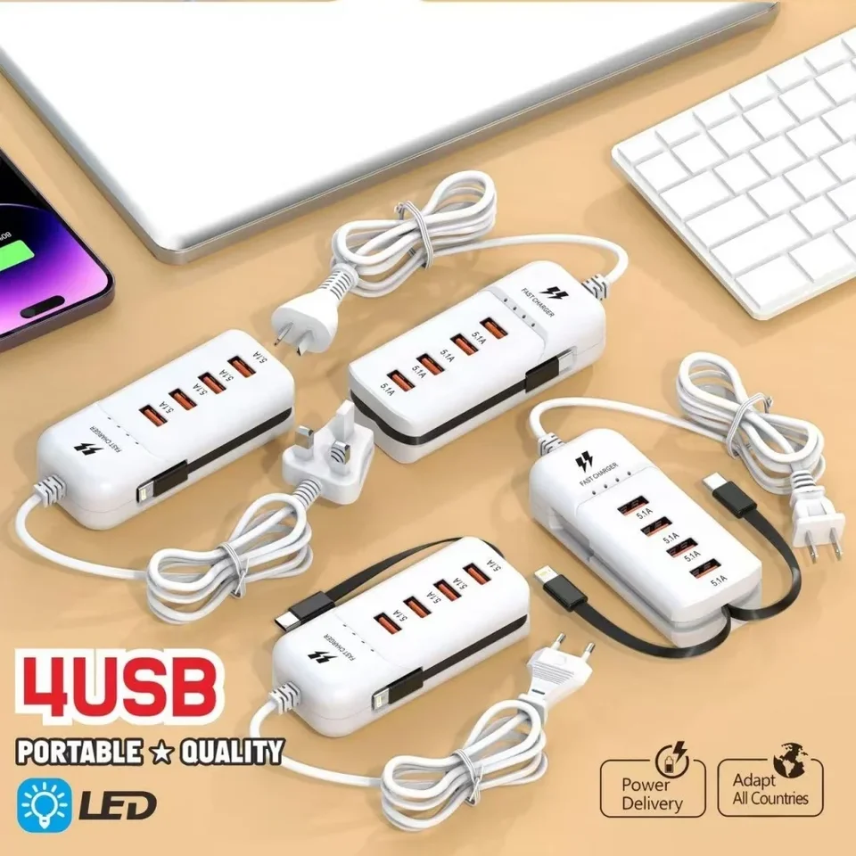 66 W nabíjačka USB Typ C Rýchle nabíjanie Power Socket USB Hub Adaptér typu C Kábel Quick Wall nabíjačka pre iPhone Samsung Xiaomi