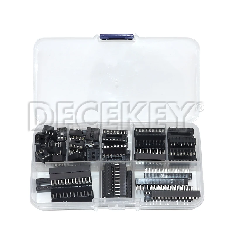 66ks/set ic ic Sockets Sockets Adapter Solder Type Súprava 6,8,14,16,18,20,24,28 PIN integrovaný obvod IC Chip Socket Socket