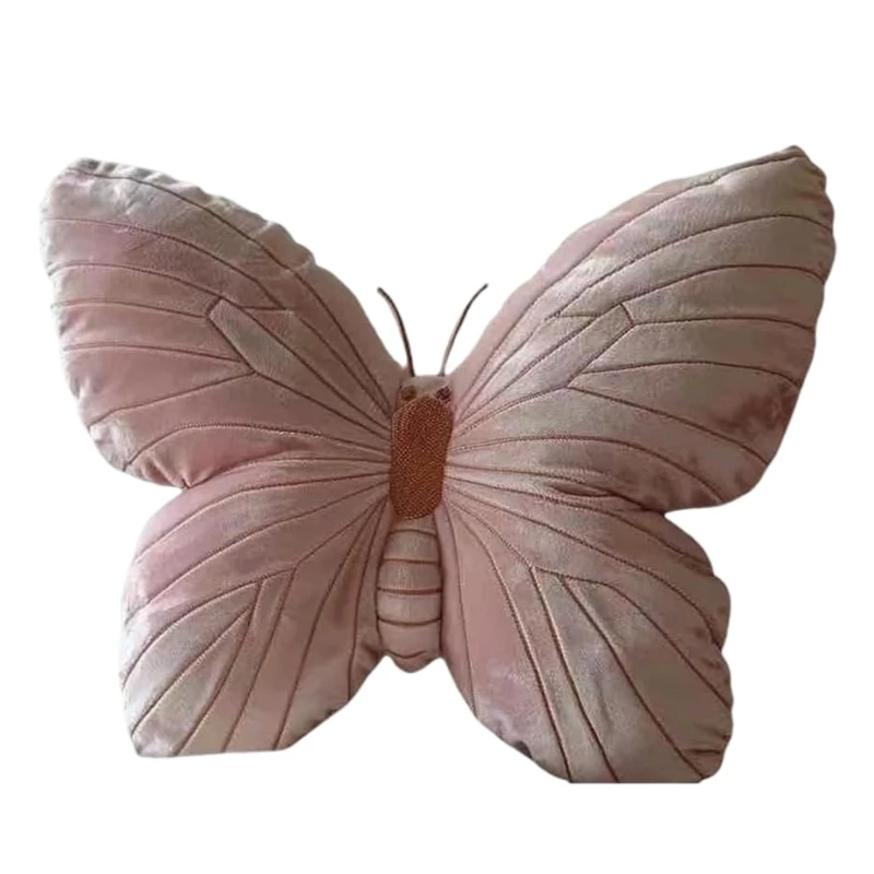 67Je Butterfly Plyšový vankúš, motýľový tvar hádzanie vankúša mäkké zamatové dekoratívne sedenie vankúšov pre gauč a pohodlie postele