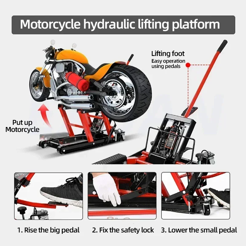 680 kg Nástroje na opravu motocykla prenosné hydraulické mobilné nožnice výťahová plošina Harley Motorcycle Lift Jack rám Jack