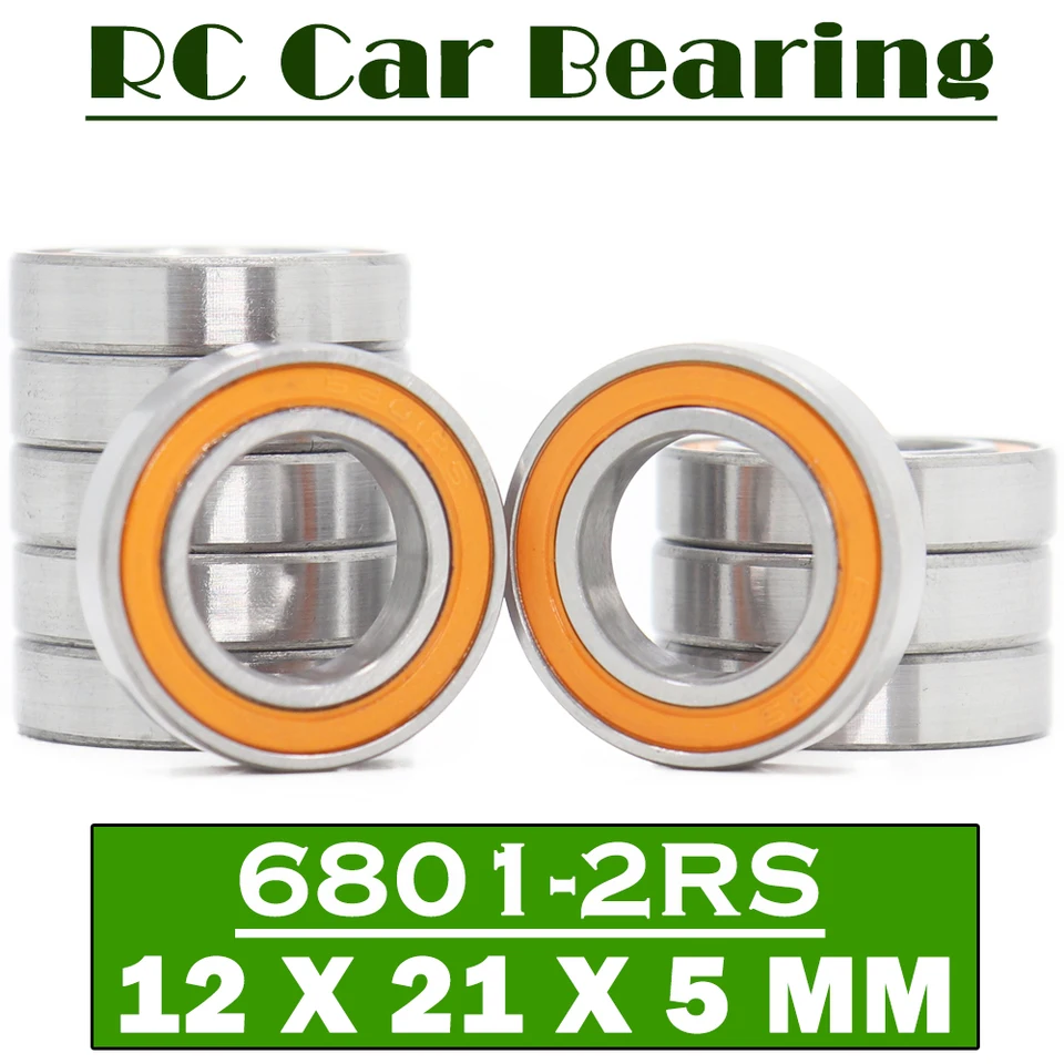 6801Rs ložisko ABEC-7 (10 ks) 12*21*5 mm tenký oddiel 6801-2RS guľôčkové ložiská 61801 Rs 6801 2Rs s oranžovým utesnenou L-2112DD
