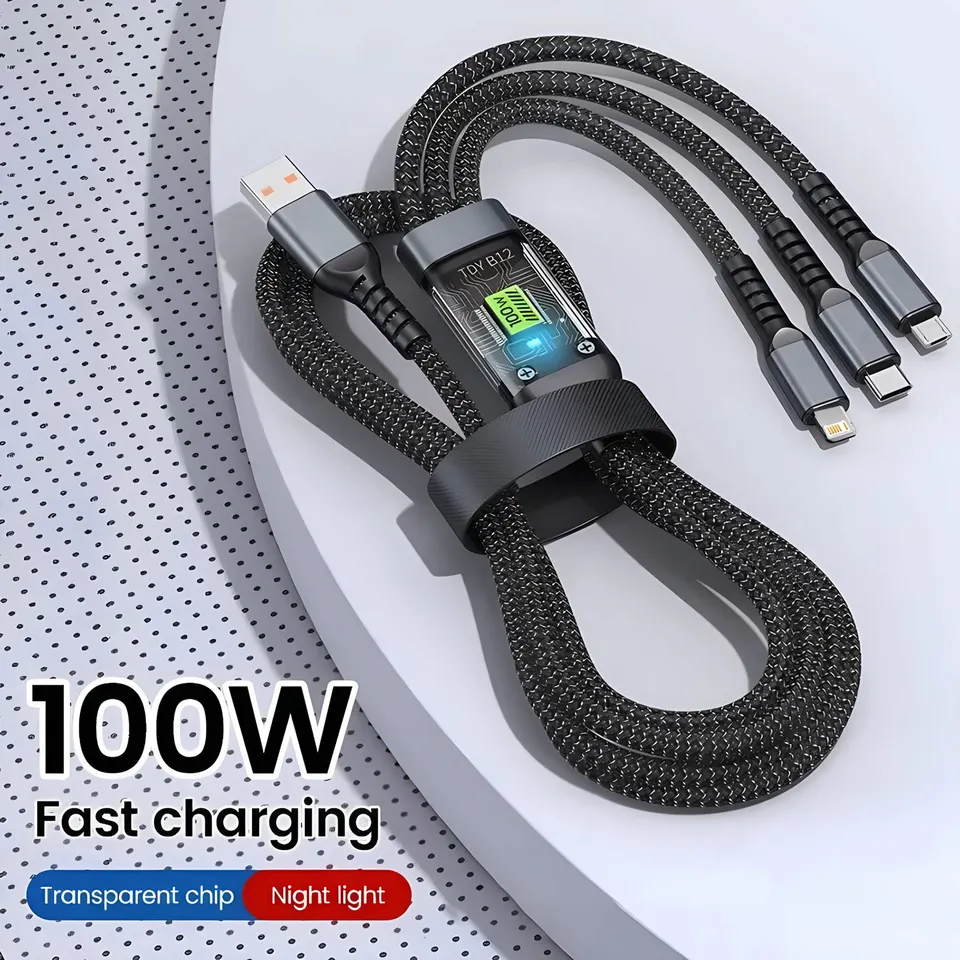 6a 3in1 Rýchle nabíjanie kábla USB Typ C kábel mobilného telefónu typu C pre iPhone x xiaomi OnePlus Realme Poco USB Micro káble