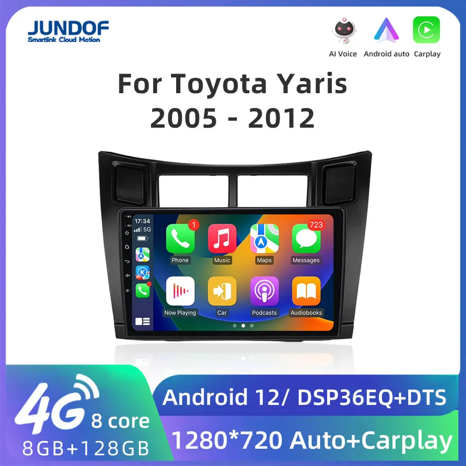 6G+128G Multimediálny hráč pre Toyota Yaris 2007 Radio Fascia Car Radio 2005 - 2012 Android GPS Navigator 2 DIN CarPlay Stere