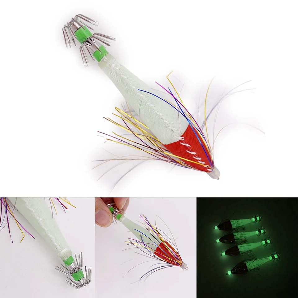 6g /8 cm rybárska návnada Luminous /Drevené krevety Háčka Falošná návnada Fish Hook Rybolov Nástroje Nástroj na vonkajší rybolov