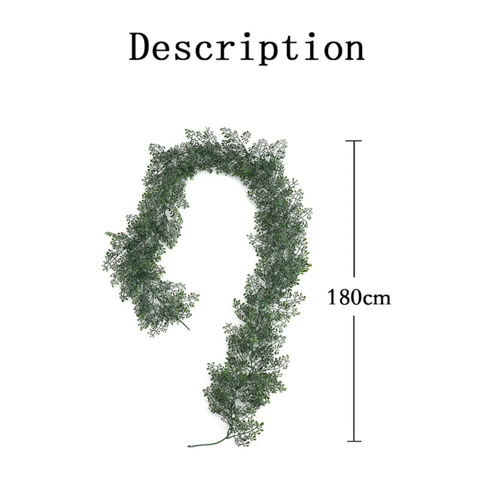 6in umelý vinič umelý girland umelý ratan vianočné zelené dom decors Office Strieborný list Rattan