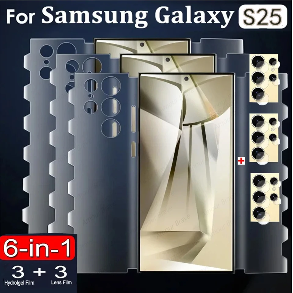 6in1 Butterfly Hydrogel Film pre Samsung Galaxy S25 S24 S23 S22 S21 Ultra S20 FE Note 20 10 10 plus šošovkový chránič Soft