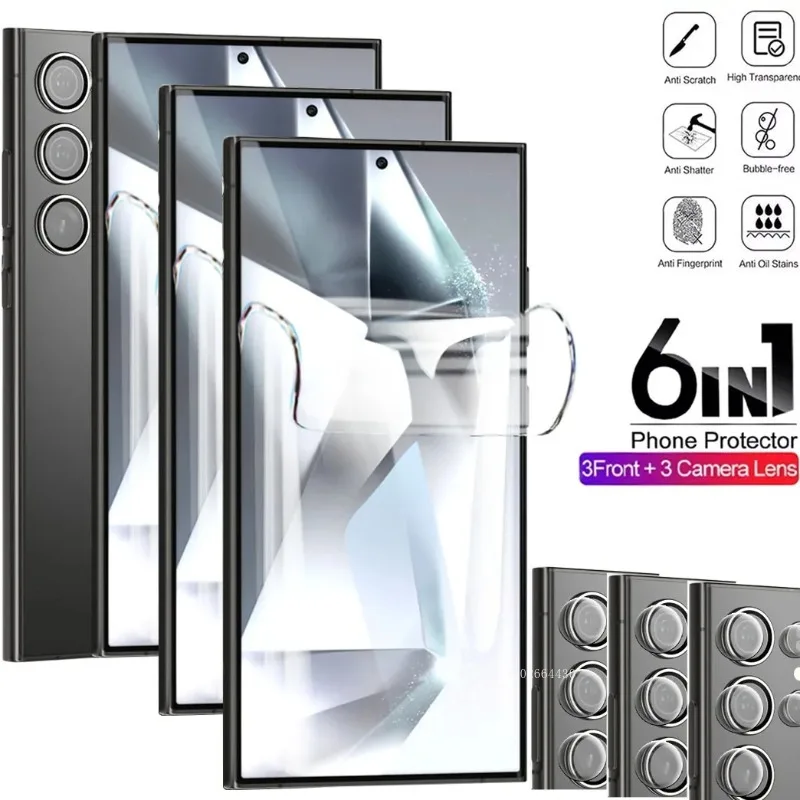 6in1 Hydrogel Film pre Samsung S25 S24 S23 S22 Ultra S23 S21 S20 S24 Fe S10 Plus chránič obrazovky pre Galaxy Note 20 Ultra Film