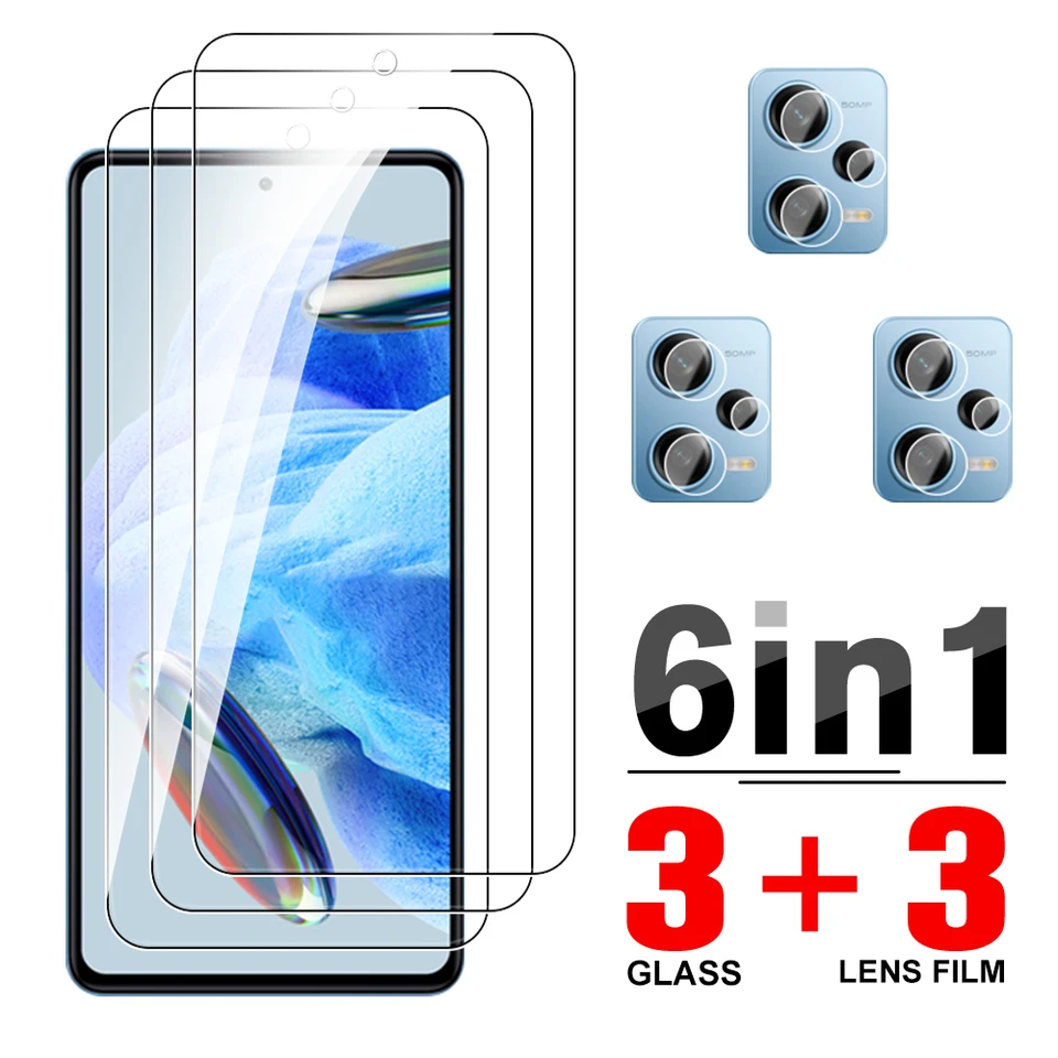 6in1 ochranné sklo puzdro pre Xiaomi Redmi Note 12 Pro Temperované sklo Redmy Note12 Pro+ 12Pro Plus 12s Chrániče obrazovky fotoaparátu