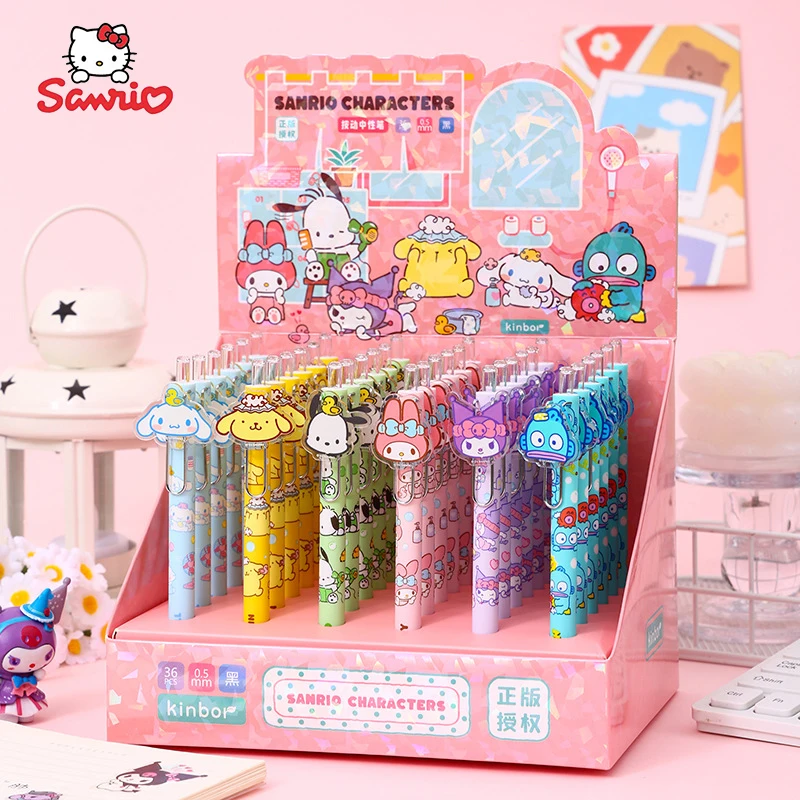 6ks/36ks Nová rodina Sanrio Acryl Patch Press Cartoon Cutoon Cutomi Melody Melody Patch Press Gel Pen Student Pepisery Deti Darček
