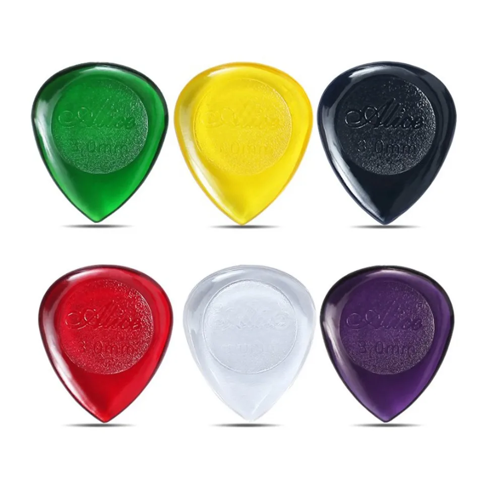 6ks Alice Stubby Guitar Picks Ab Plectrums Veľkej tvrdenia Veľká hrúbka 1 mm 2 mm 3 mm gitarové výbežky Guitar