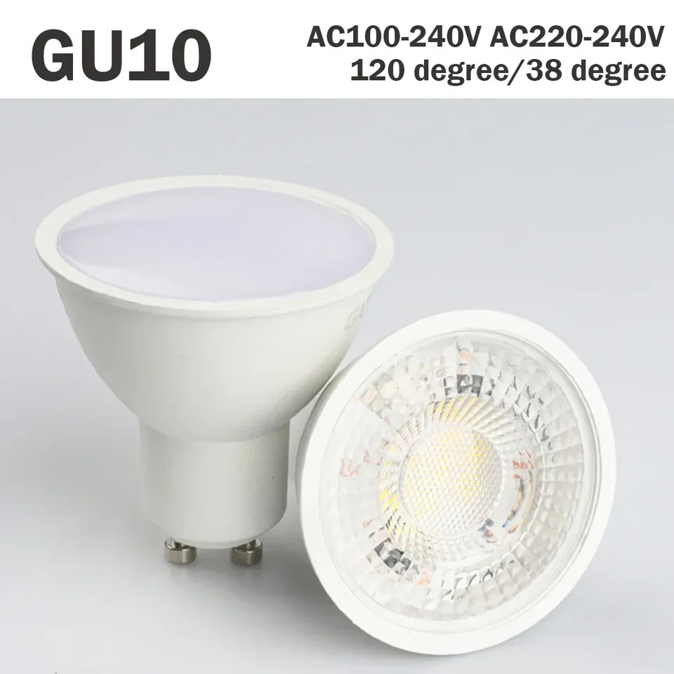 6ks bez flikerového bodu GU10 žiarovka Warb White White LED SpolightGE10 AC220V 120V Vymeňte 50 W halogénovú lampu na výskumu domáceho osvetlenia