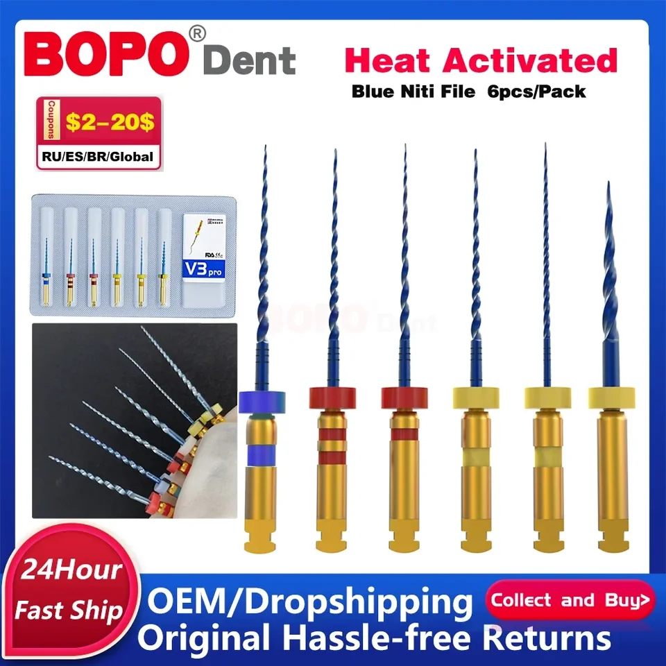 6ks/box zubný motor Používajte super rotačné súbory NITI 31 mm 25 mm pre endontský koreňový tvarový dokončovací súbor 0420# PIN Tools
