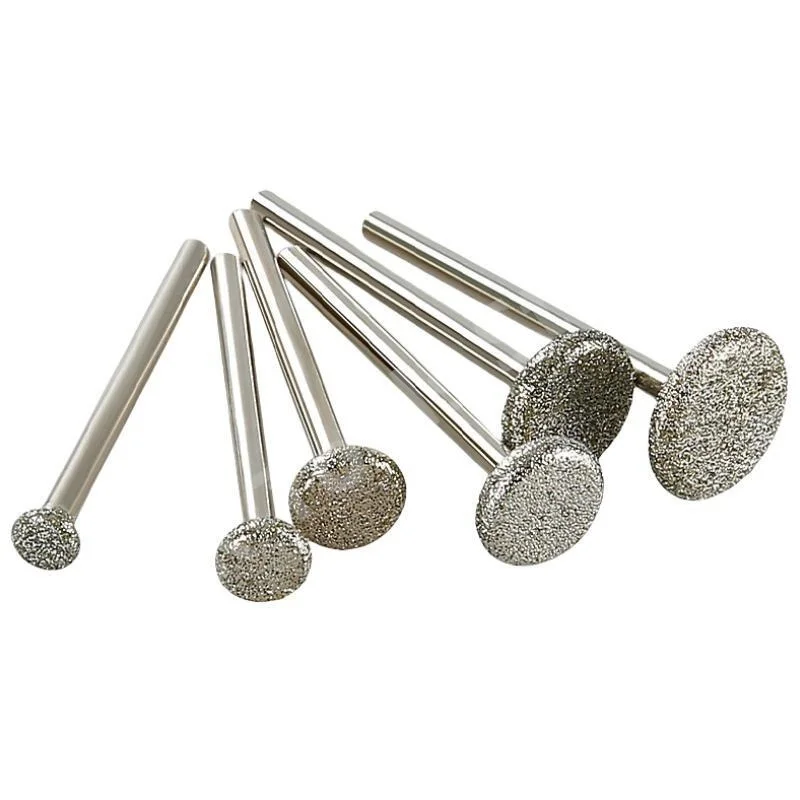 6ks Dremel Acccesories Diamond Brinding Head Burrs Bits 3 mm stopka Jade Kamenný rezbársky vyrytý gravírovací nástroj