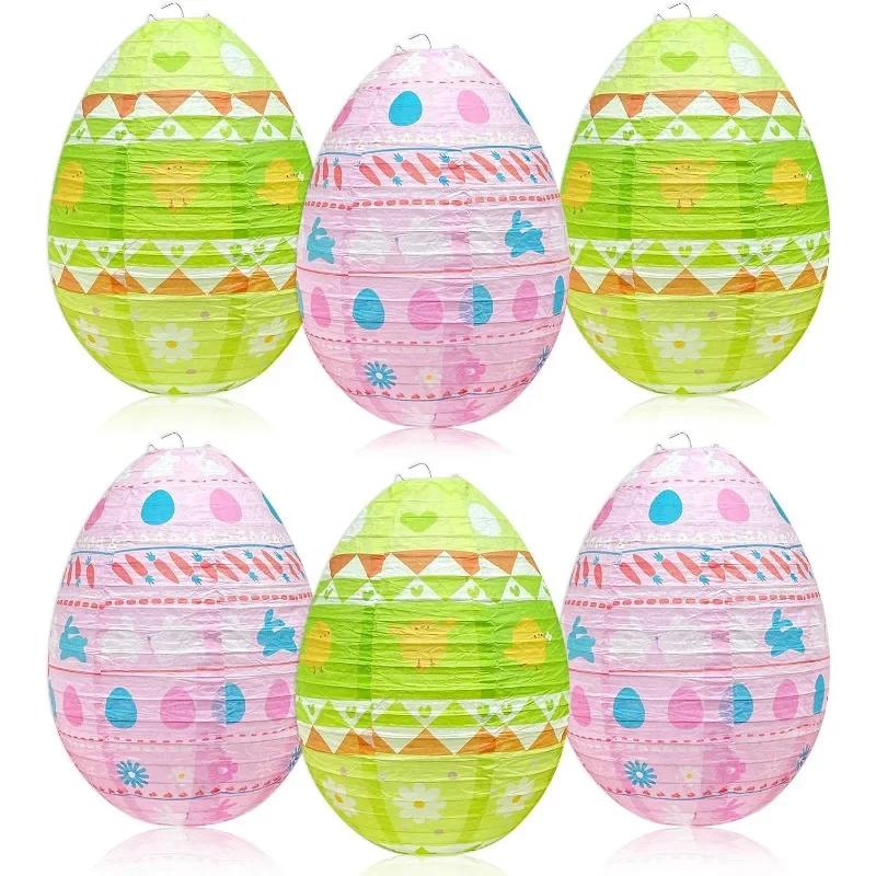 6ks Green Pink Chick Rabbit Rabbit Paper Paper Lantern Decor Decor for Eastert Temated Party Domov obývacia izba dekorácie Suuplies