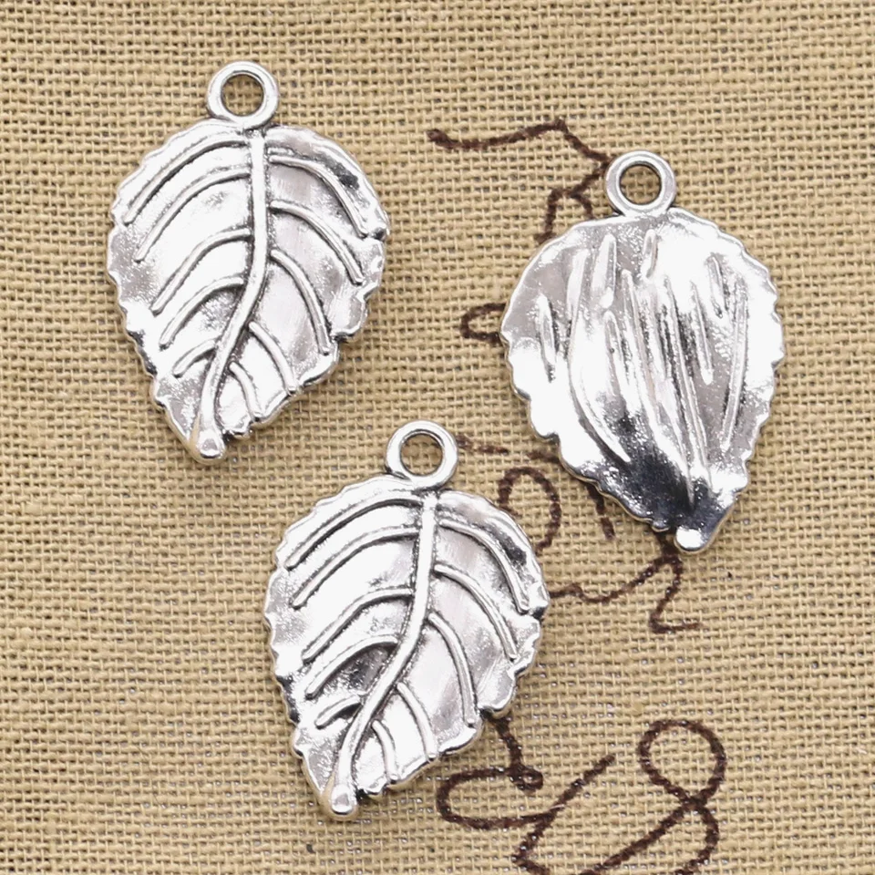 6ks kúzla Tree Leaf 29x20mm starožitné výrobky, vintage tibetské bronzové strieborné farby, ručné šperky pre domácich majstrov