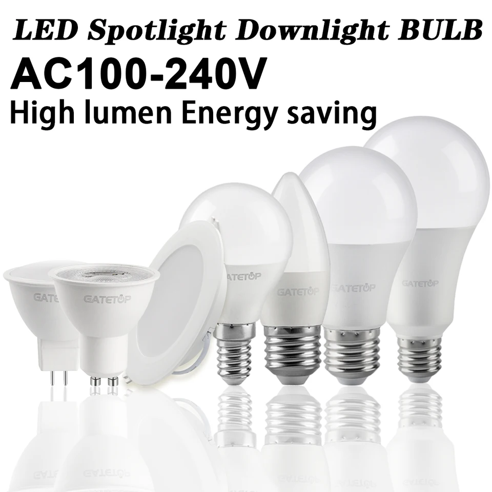6ks LED žiarovka GU10 MR16 Spotlight Bulb AC100-240V Downlight Bulb E27 E14 SPOT GU5.3 Osvetlenie vnútorná dekorácia Domáca dekorácia bombilly
