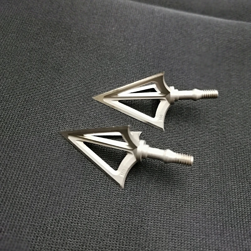 6ks lukostreľba opravená 100 -grain Broadhead Sharp Arrow hlava Nerezová zliatina Fix Blade G5 Arrowhead Point Tips Hunting