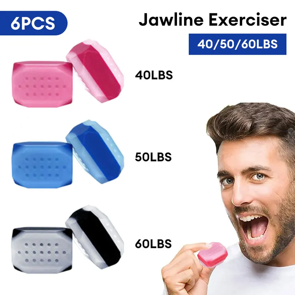 6ks Masseter Training Gall Lawline Cvičenie 40/50/60 libier dvojitá brada svalová kondícia Zariadenie mandibulárna linka Tréner