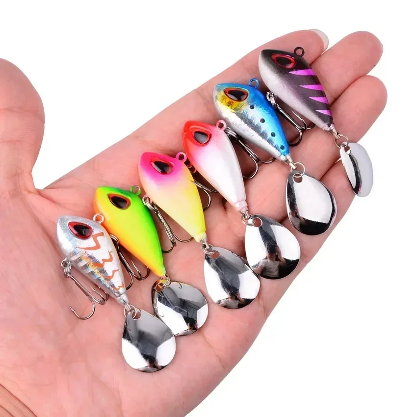 6ks Mini vibrácie s lyžičkami rybárskych látok 6g 10g 17g 25 g 2 cm Lákanie rybársky