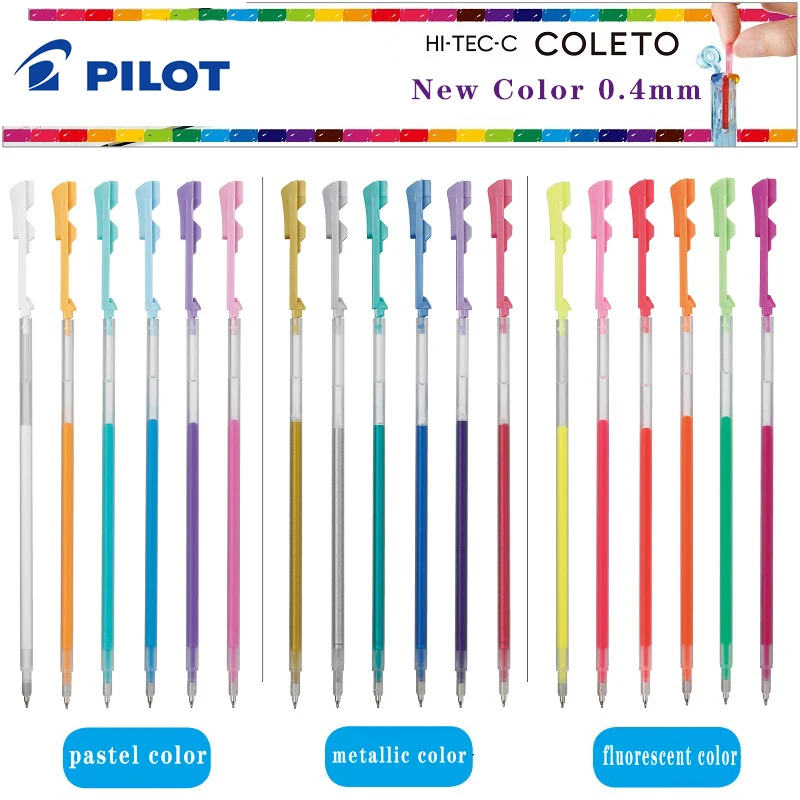 6ks pilotné doplňovanie hi-tec-c coleto nová farba 0,4 kov/fluorescenčná/pastel pre multifunkčný modul gélové perá Prázdne pero puzdro P-lhkcg
