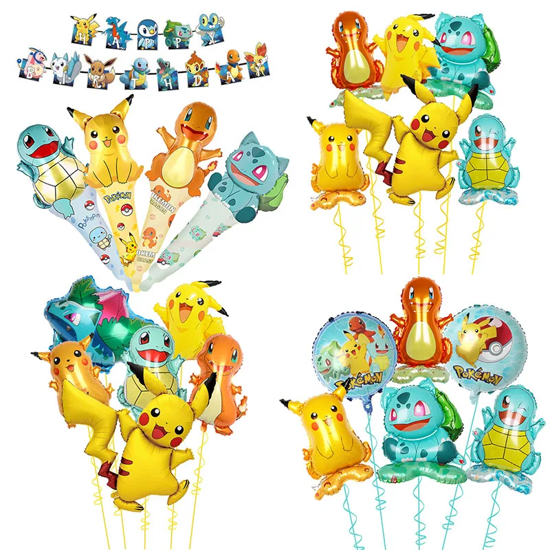 6ks Pokemon Pikachu fóliový balón set všetko najlepšie k narodeninám dekorácie pre deti dekoratívny banner bábätko