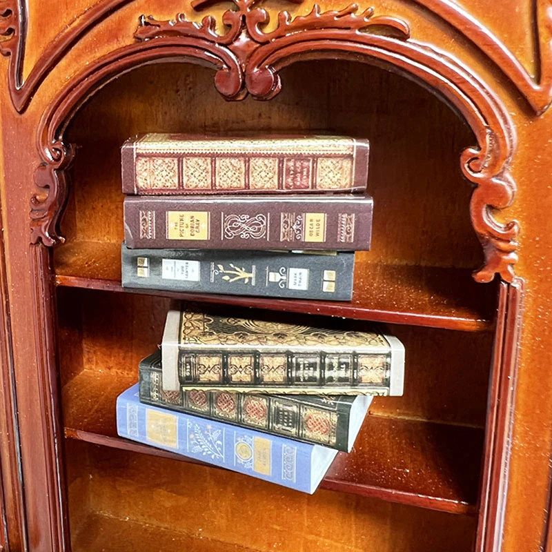 6ks/set 1:12 Dollouh Miniature Classical Book Dollhouse Scene Scéna Mini modelové rekvizity nemôžu prevrátiť stránky hračiek mini kníh