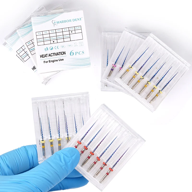 6ks/set Dental SX-F3 Dentálne teplo aktivované koreňové súbory kanálov 19 mm 25 mm na prípravu ošetrenia koreňového kanála