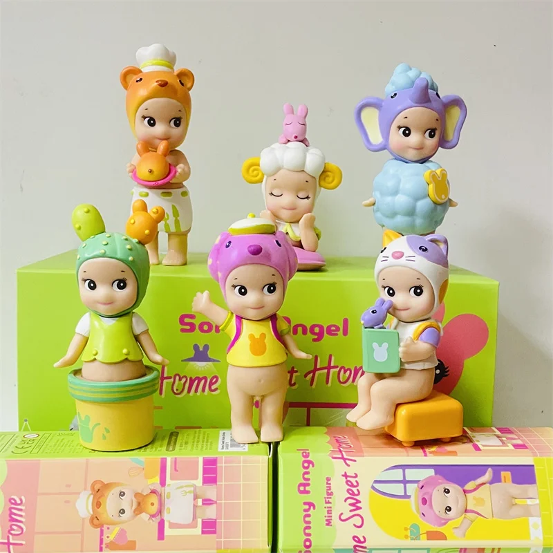 6ks/set Sonny Angel Blind Box Home Sweet Home Series Mini Anime Figures Ozdoby Dolls Fanúšikovia Deti vianočné narodeniny darček