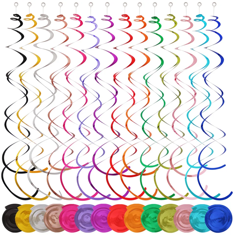 6ks/set visiace vírenia Garland Wide Application PVC Made netoxická bez zápachu narodeninová hviezda Špirálové závesné svetlo