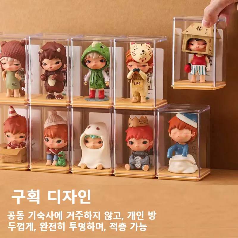 6ks Slepé skrinky Organizátor Storage Box pre prsty ukážte pre bábiku Transparent