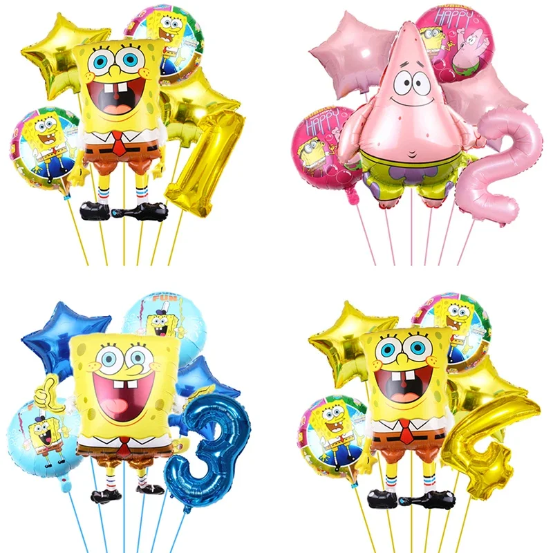 6ks SpongeBob Squarepants Patrick Star Balón sada narodeninovú oslavu Balóny hélium Ballons Boy Girl