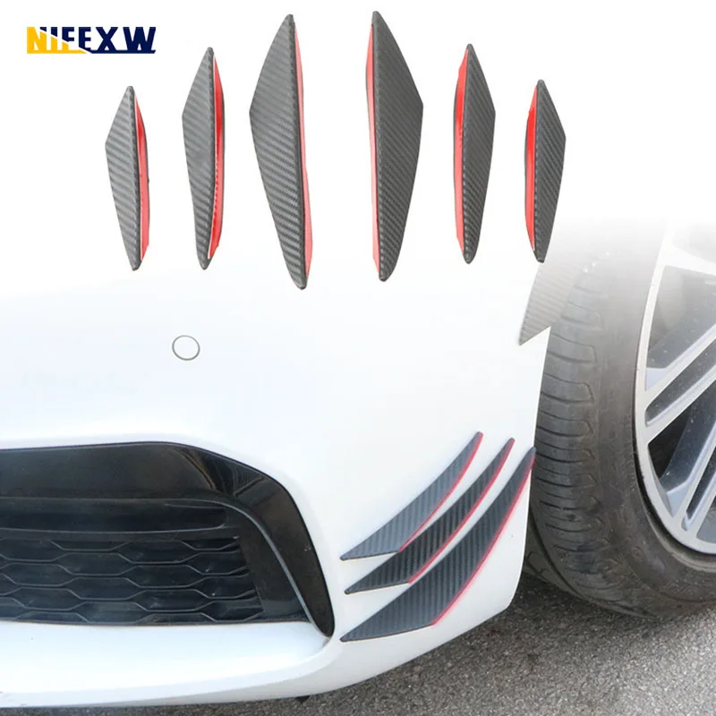 6ks Univerzálny automobil predný nárazník na pery dekorácie difúzora Splitter plutva Spoiler Canards Canards Canard Decor