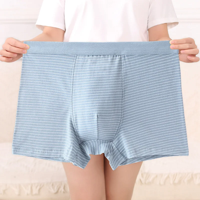 6ks/veľa vysokokvalitného muža Cotton Mid-Rise Men's Bliggy Baggy Plus veľkosti Priedušné pánske boxery pruhované tlačené bavlnené mtn013