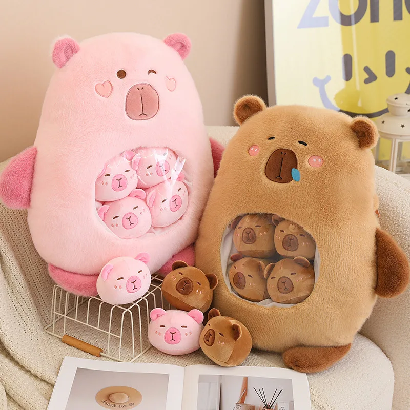 6ks vo vnútri roztomilých plyšových hračiek Capybara sprevádzajú hračky na plychno zvierat