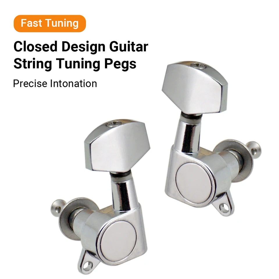 6ks zapečatené gitarové struny kolieskové tunery 3l3r ladenie kolíkových tunerov Tunery elektrické akustické gitarové tunerové hlavy