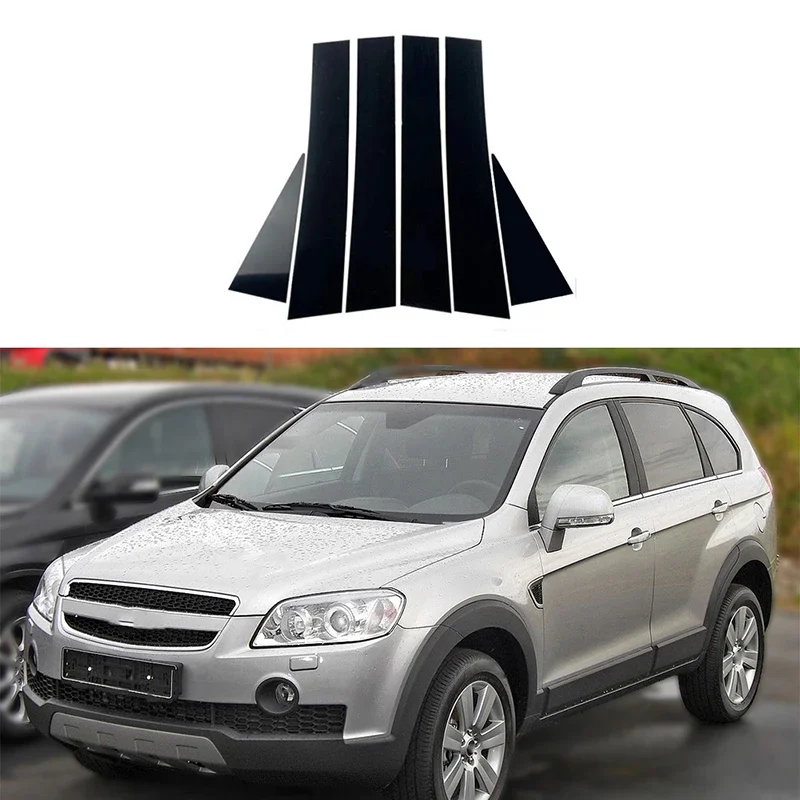 6ksové stĺpce stĺpiky pre stĺpiky pre Chevrolet Captiva 2007-2018 Glossy Black Dvere Window BC Stĺpc