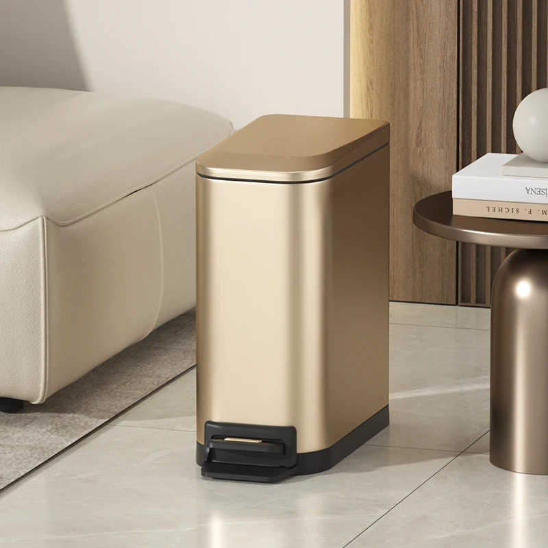 6L z nehrdzavejúcej ocele Light Luxuary Trash Conser, dvojité kovové úzke odpadky, vhodné pre kúpeľňu, spálňu, kanceláriu, hotel