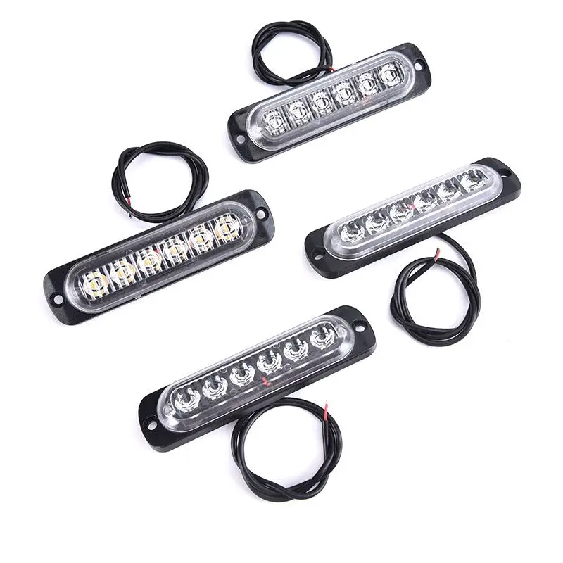 6led Car Strobe Výstražné svetlo Gril blikanie blikajúce rozkladanie núdzového ľahkého vozidla Trailer Beacon LED LED Bočné svetlo pre autá 12V