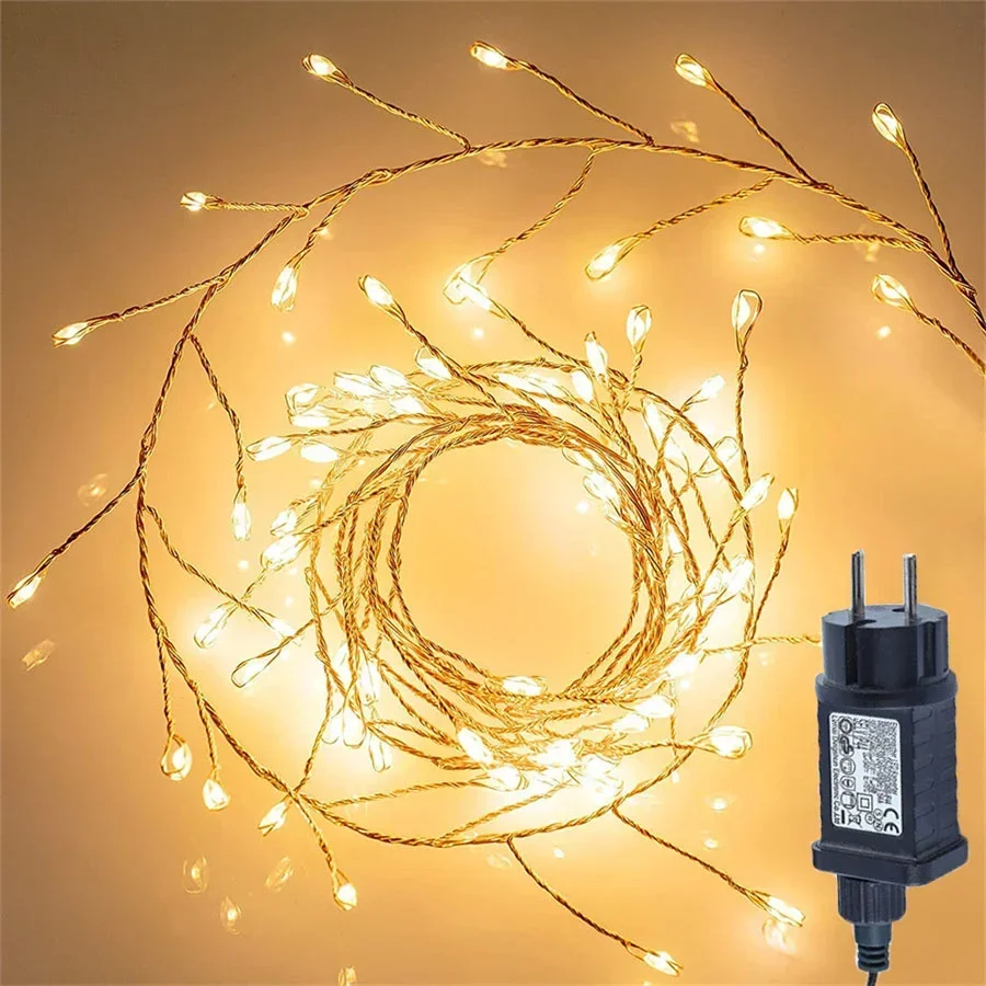 6m/15m/30 m 1000 LED Firecracker Fairy Light zástrčka v klastre String Light vodotesné vianočné vianočné svetlo Firefly pre domácich majstrov