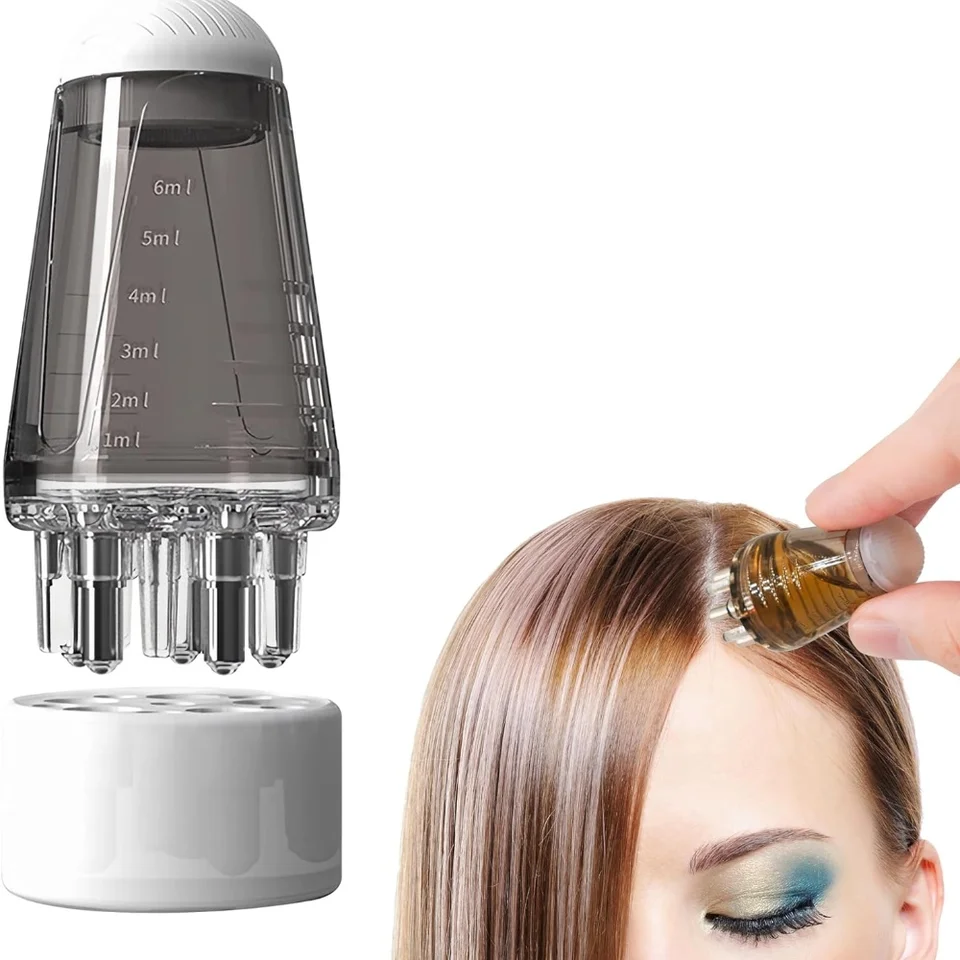 6ml Aplikátor pokožky hlavy Mini hlava Massager Roller Gall Brush Hair Rast éterický olej liek kvapalina Masáž hrebeňa masáž