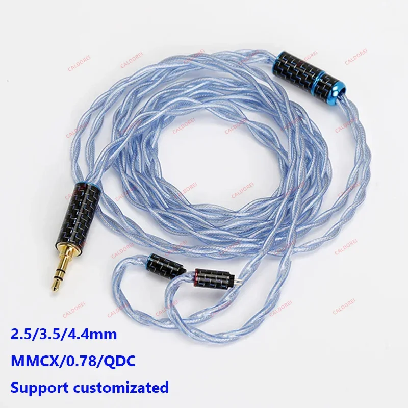 6N s jedným kryštálovou meďou strieborným drôtom s upgradovaným slúchadlom 2,5 mm 3,5 mm 4,4 mm MMCX 0,78 mm IE80S IE900 QDC A2DC Audio zástrčka
