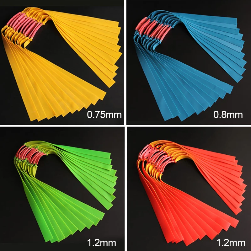6pcs 0,55-1.2 mm gumová kapusta katapult Výkonné lovecké príslušenstvo Plochá elastická skupina pre vonkajšie športové praky gumové pásy