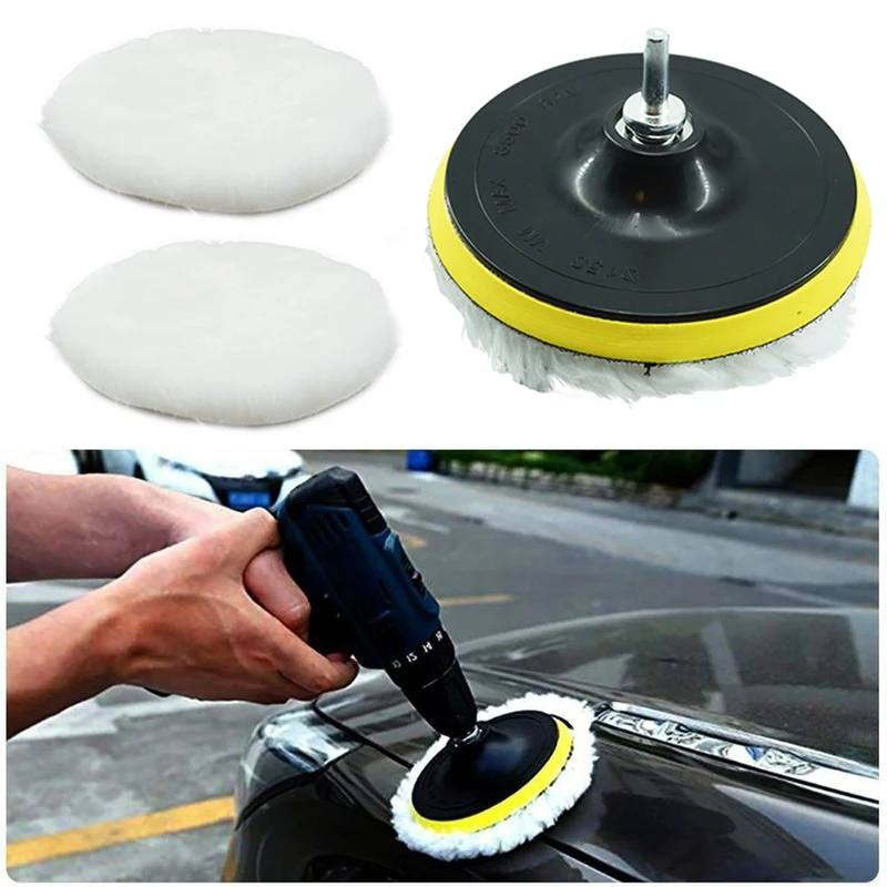 6pcs 3/4/5/6/6 palca leštiaca súprava leštiaca podložka voskovacia špongia Disk Wool Wheel Automatické lakovanie lakových doštičiek automobil