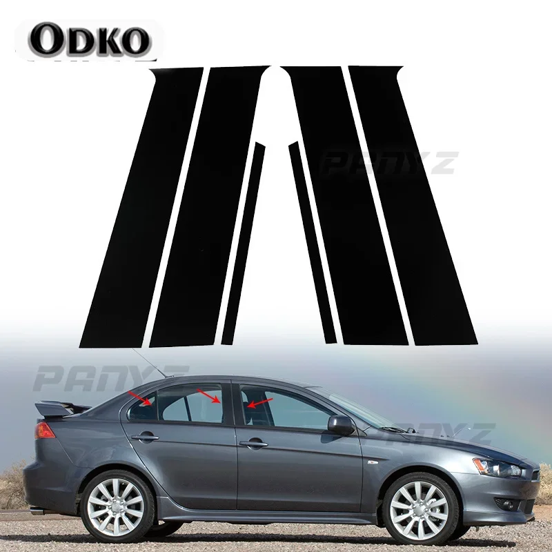 6pcs auta bočné okenné dvere stĺpiky stĺpiky STACKERS PRE MITSUBISHI LANCER SEDAN 2008-2017 Proton Inspira 2010-2015 Accesorios
